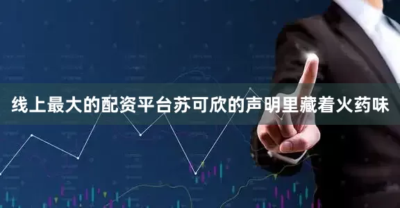 线上最大的配资平台苏可欣的声明里藏着火药味